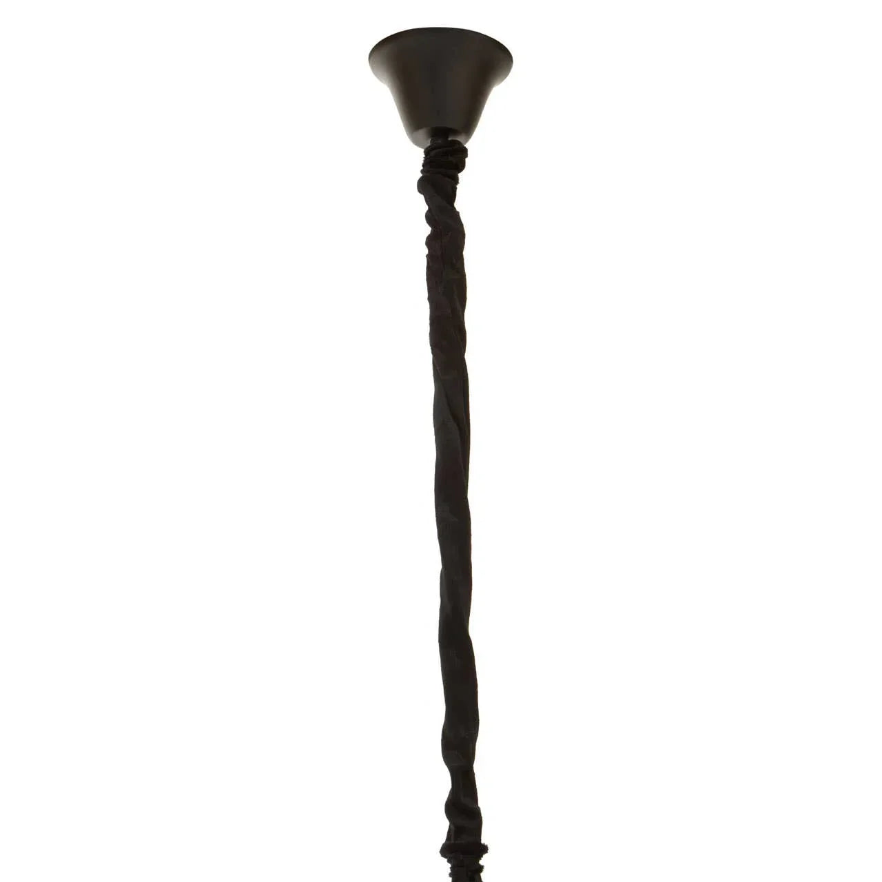Ceiling rose with black fabric lamp cable for pendant light fitting