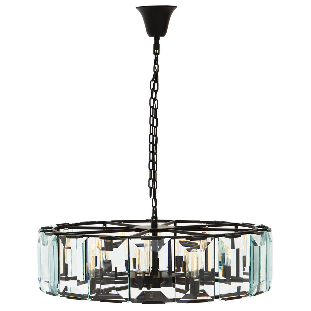 Modern Black Glass Pendant Chandelier