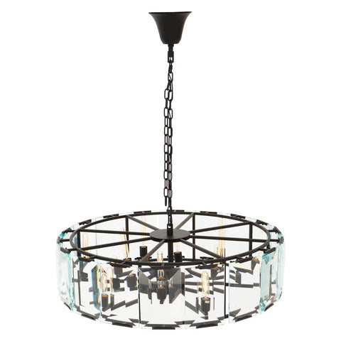 Modern Black Glass Pendant Chandelier