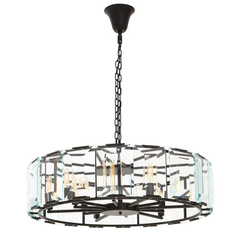Modern Black Glass Pendant Chandelier