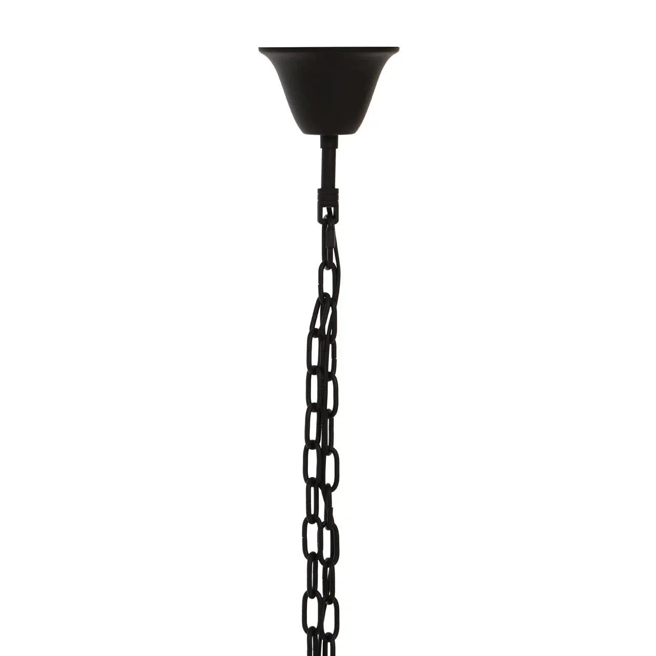 Black ceiling light chain with cup fitting for pendant lighting