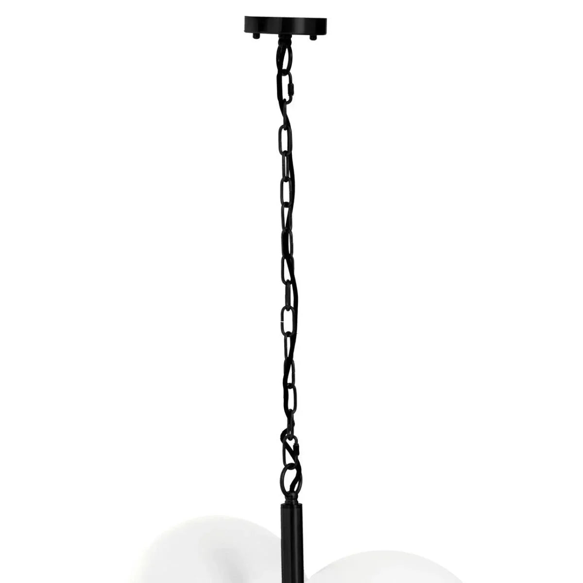 Black metal chain and ceiling mount for pendant light fitting