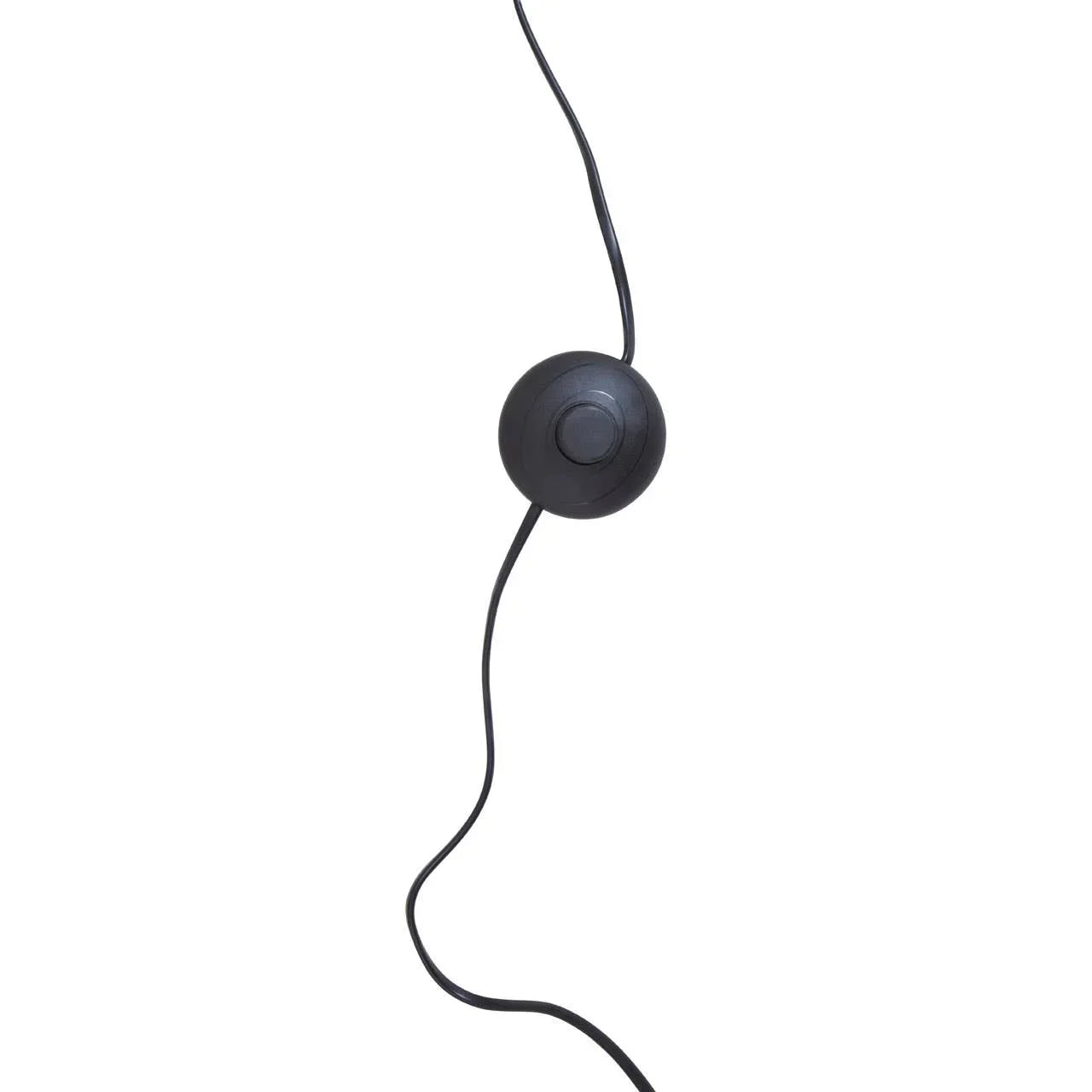 Black floor lamp foot switch with cable on white background