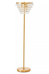 Crystal Glow Gold Floor Lamp