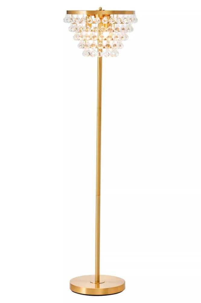 Crystal Glow Gold Floor Lamp