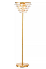 Crystal Glow Gold Floor Lamp
