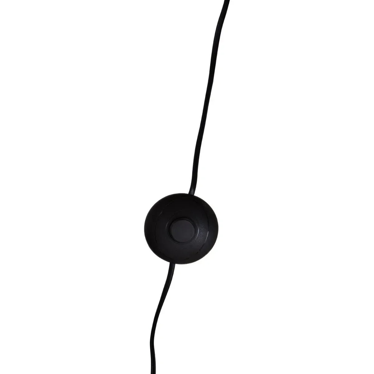 Black floor lamp foot switch with power cord on white background