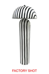 Carta Black and White Stripe Papier Mache Domed Floor Lamp