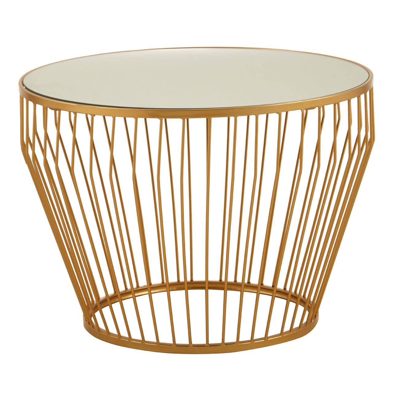 Golden Tapered Wireframe Side Table