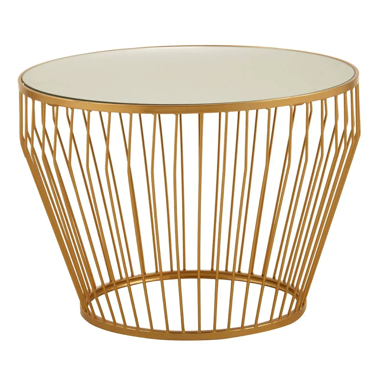 Golden Tapered Wireframe Side Table