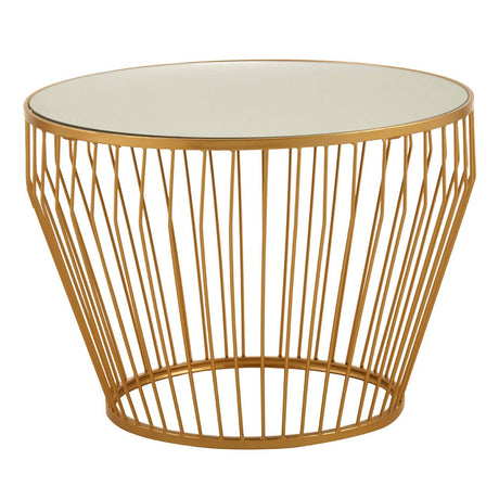Golden Tapered Wireframe Side Table