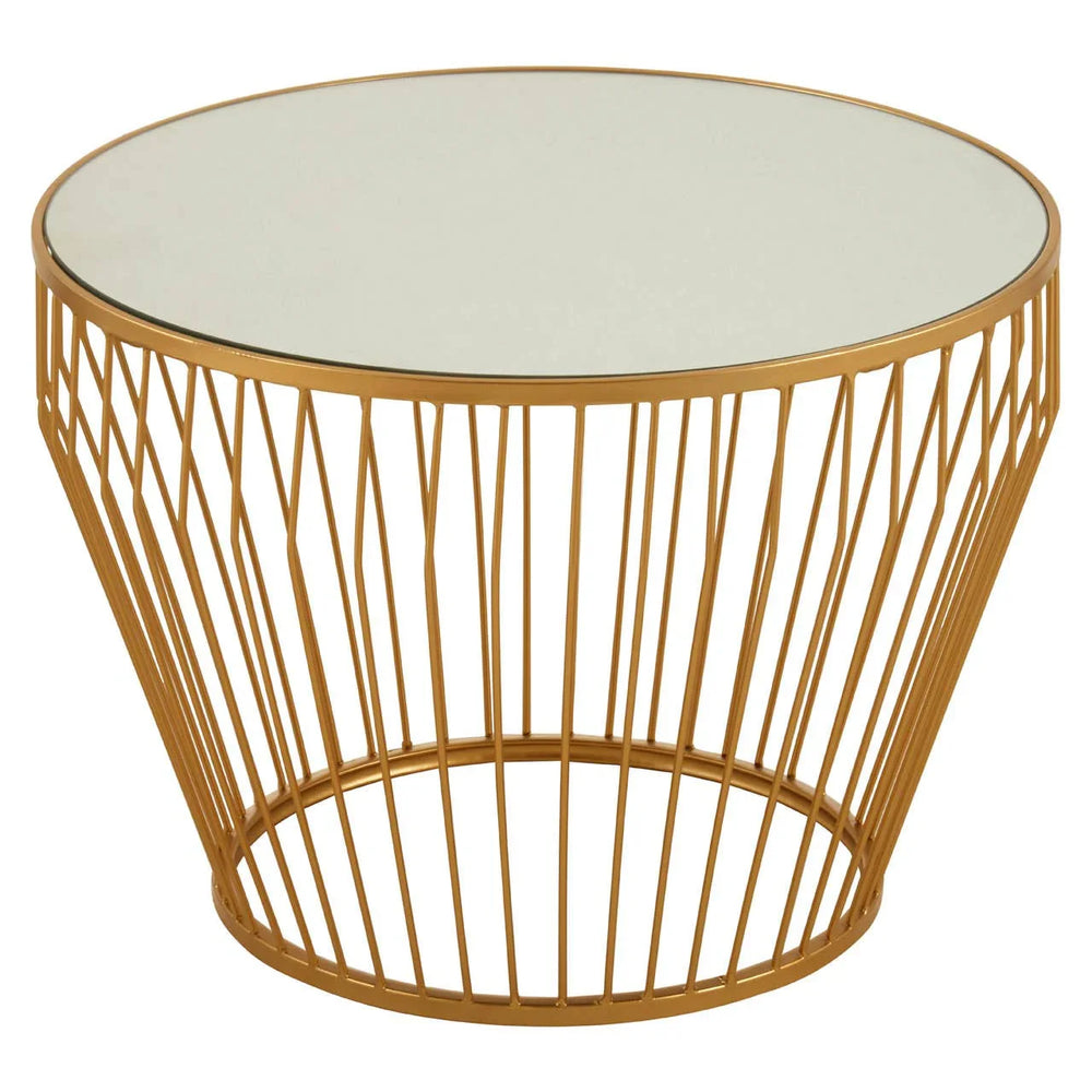 Golden Tapered Wireframe Side Table
