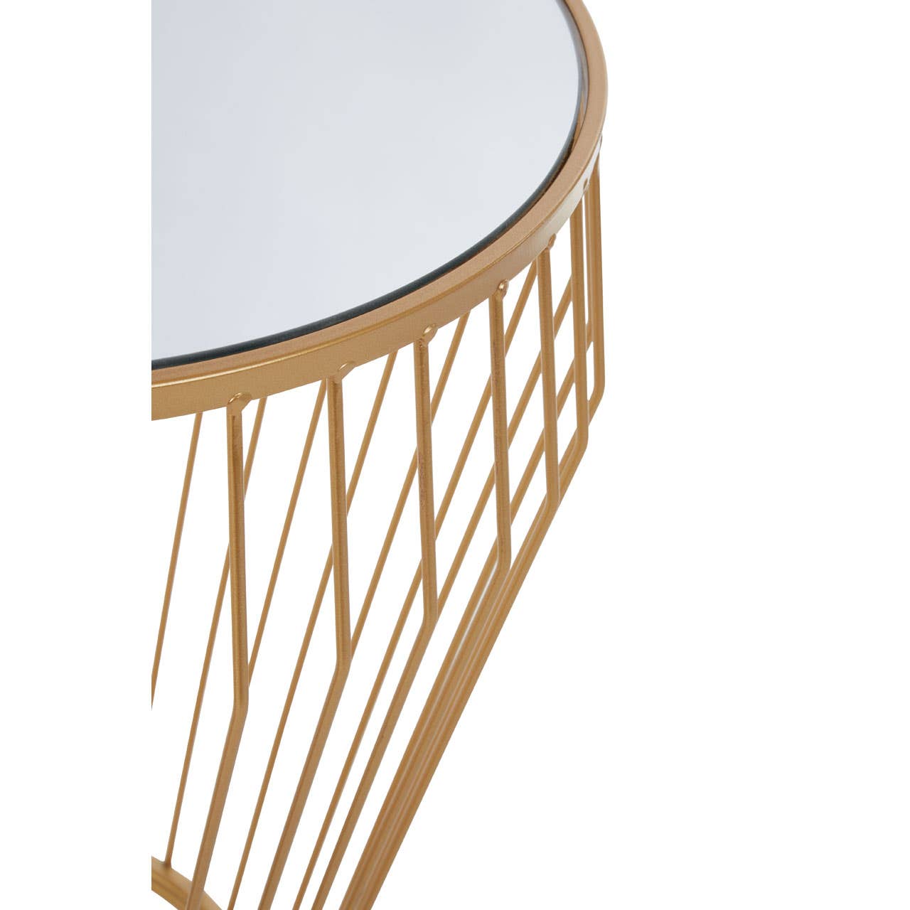 Golden Mirror Side Table