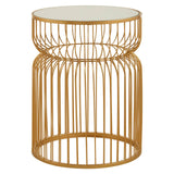 Gold Wireframe Round Side Table