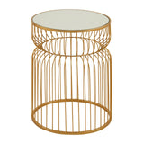 Gold Wireframe Round Side Table