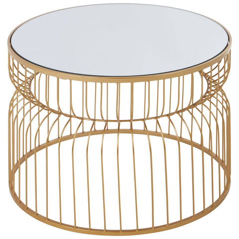 Modern Gold Wireframe Side Table