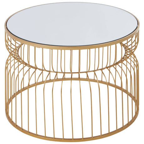 Modern Gold Wireframe Side Table
