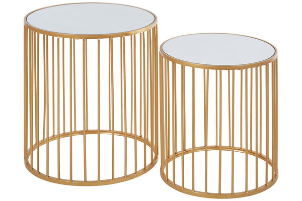 Golden Mirror Top Side Tables