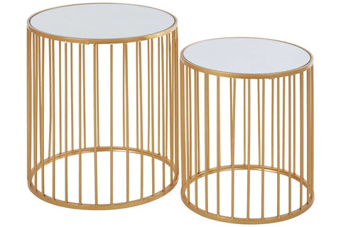 Gold Mirror Side Tables