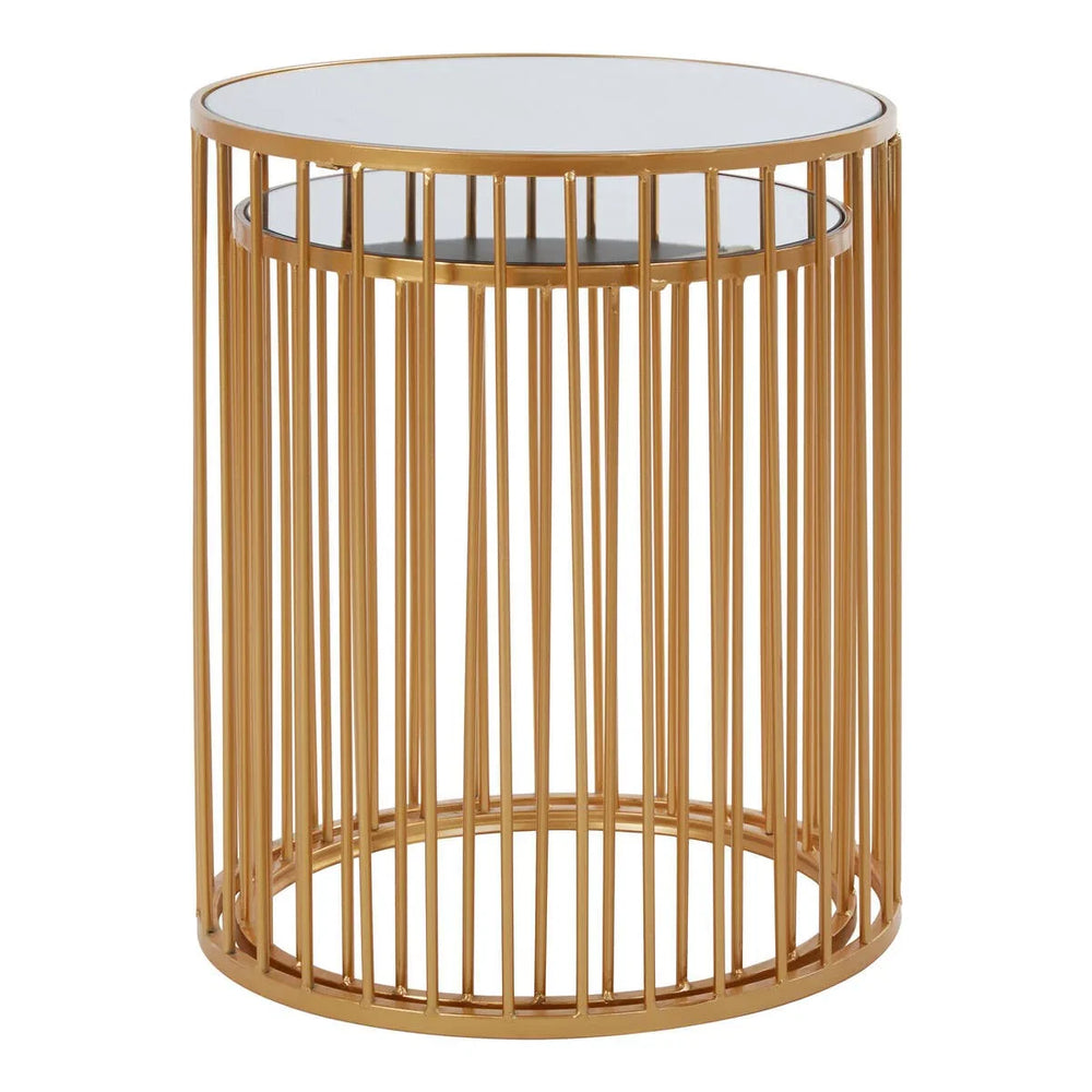 Golden Mirror Top Side Tables