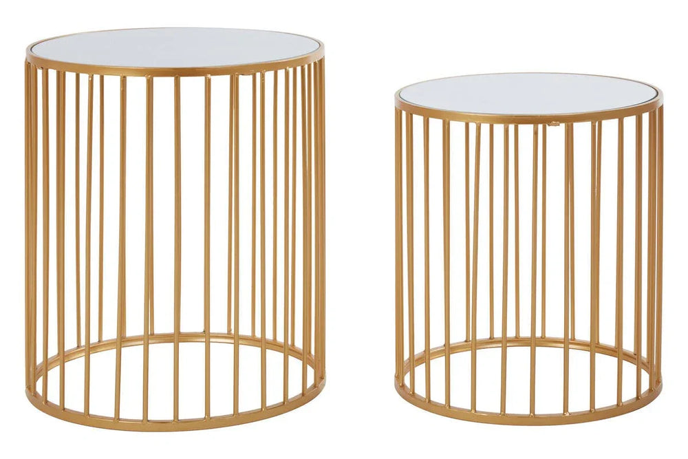 Gold Mirror Side Tables