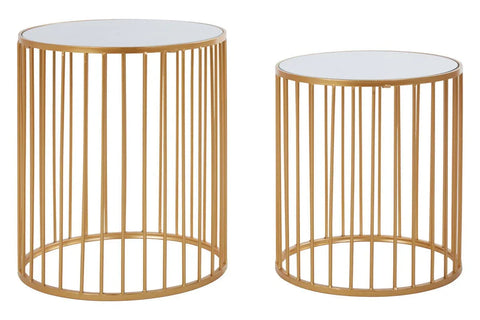 Gold Mirror Side Tables