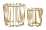 Luxe Wireframe Champagne Side Tables