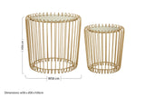 Luxe Wireframe Champagne Side Tables