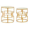 Gold Metal Mirrored Side Tables