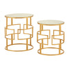 Gold Metal Mirrored Side Tables