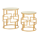Golden Round Side Table Set