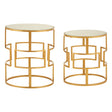Golden Round Side Table Set