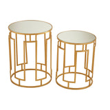Golden Mirrored Side Tables