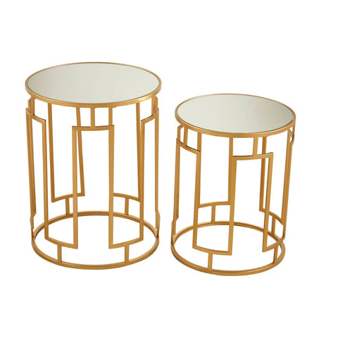 Luxe Mirrored Side Table Set