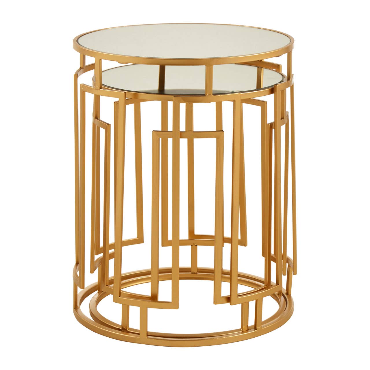 Golden Mirrored Side Tables