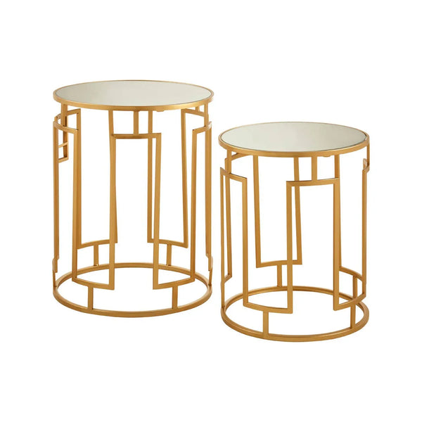 Luxe Mirrored Side Table Set