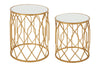 Golden Mirror Glass Side Set
