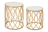 Golden Mirror Glass Side Set