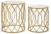 Golden Mirror Glass Side Set