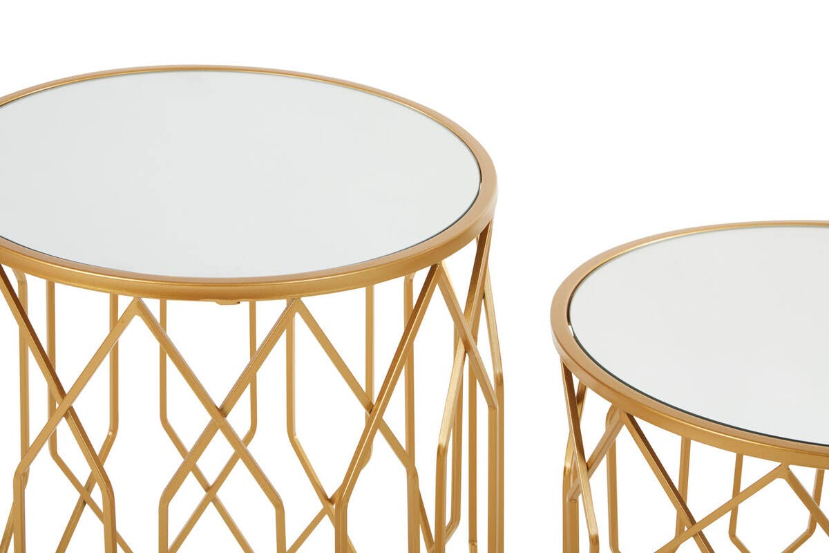 Luxe Gold Frame Side Tables