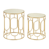 Chic Champagne Metal Side Tables