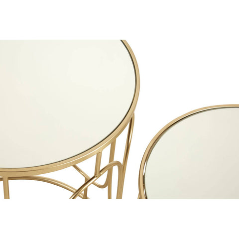 Chic Champagne Metal Side Tables