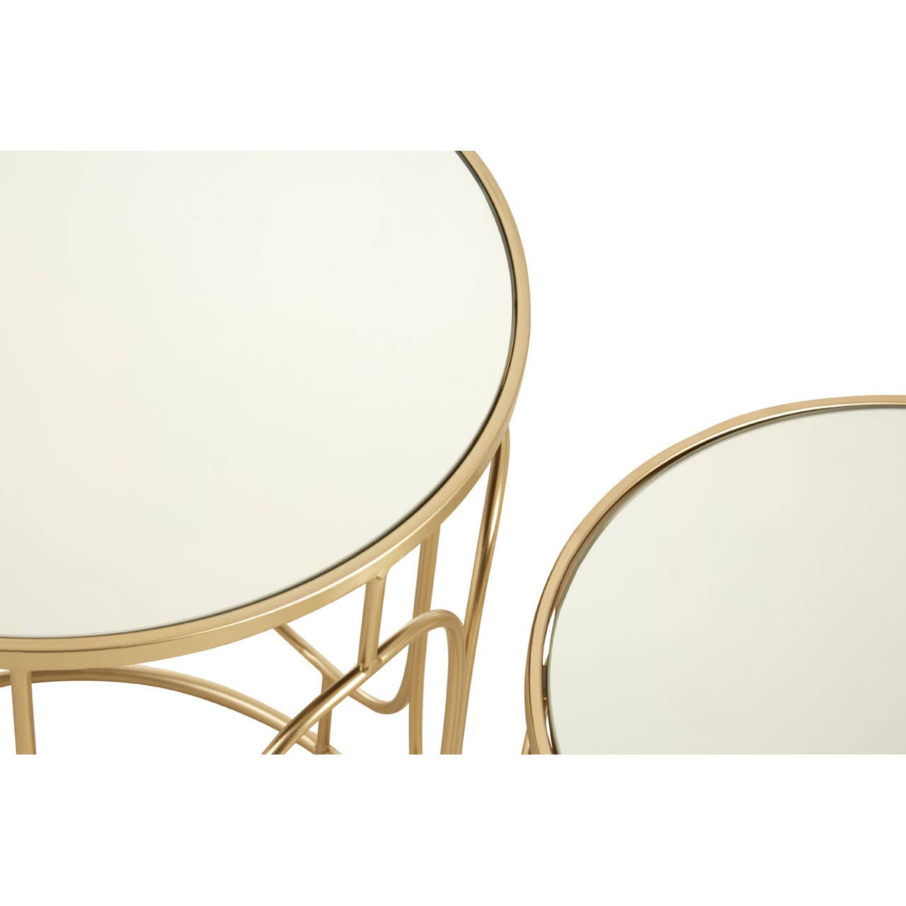 Champagne Oval Metal Side Tables