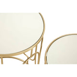 Champagne Oval Metal Side Tables