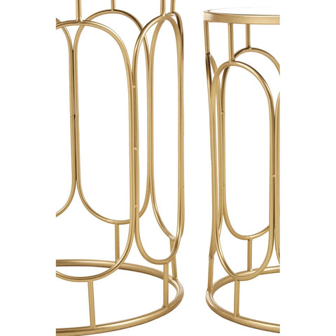 Champagne Oval Metal Side Tables
