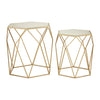 Champagne Hexagonal Mirrored Nesting Tables