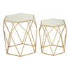Champagne Hexagonal Mirrored Nesting Tables