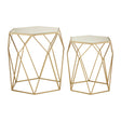 Champagne Hex Mirrored Nesting Tables