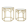 Hexagonal Mirrored Side Tables