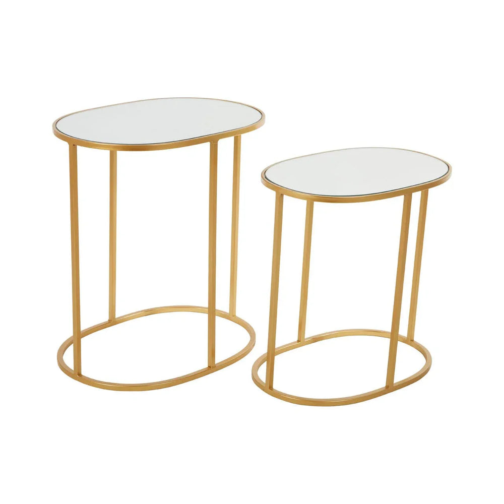 Luxe Gold Oval Side Tables